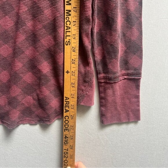 We the Free Buffalo Check Waffle Knit Thermal Long Sleeve Shirt L - Picture 5 of 8